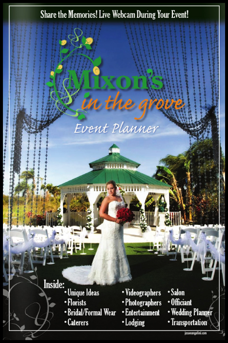  is on the front cover of the Mixon's in the Grove wedding catalog